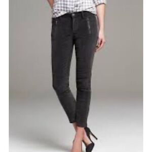 Nearly New/Never Worn! Banana Republic Gray Moto Skinny Ankle Zip Corduroy Pants